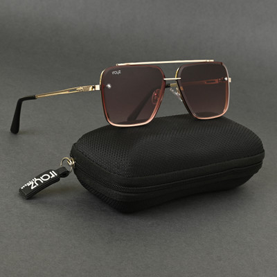 Irayz Retro Square, Over-sized Sunglasses(For Men & Women, Brown)