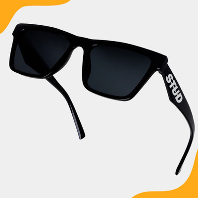 TheWhoop Retro Square Sunglasses(For Men, Black)