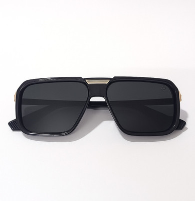 Savore Eyewear Rectangular, Retro Square Sunglasses(For Men & Women, Black)