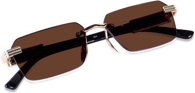 Singco India Rectangular Sunglasses(For Women, Brown)