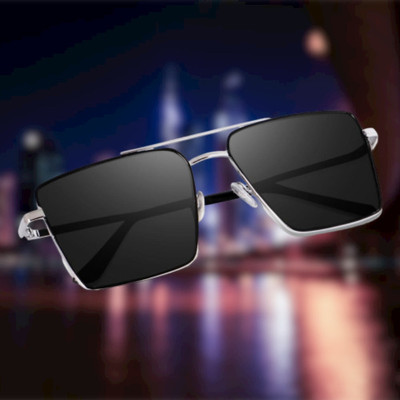 Sunveil Retro Square Sunglasses(For Men, Black)
