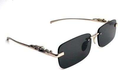 Shade House Rectangular Sunglasses(For Men, Black)