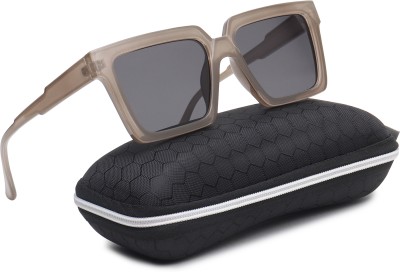 Eyenaks Rectangular, Retro Square Sunglasses(For Men & Women, Black)