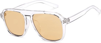 VINCENT CHASE Rectangular Sunglasses(For Men & Women, Yellow)