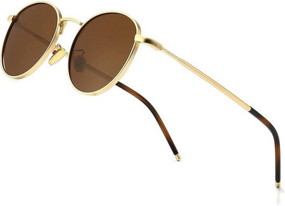 BRYXO Round Sunglasses(For Men & Women, Brown)