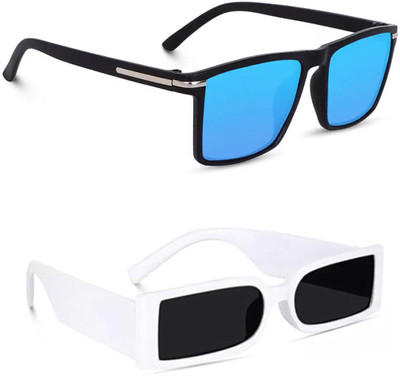ELLIGATOR Retro Square Sunglasses(For Men & Women, Blue, Black)