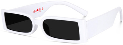 I Flash Rectangular, Retro Square, Wayfarer Sunglasses(For Men & Women, Black)