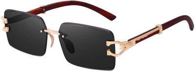 CREATURE Rectangular Sunglasses(For Men & Women, Black)