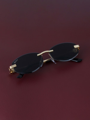 Ted Smith Oval Sunglasses(For Men & Women, Black)