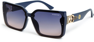 Hashtag eyewear Retro Square Sunglasses(For Men & Women, Blue)