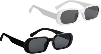 Mundkar Rectangular Sunglasses(For Men & Women, Black)