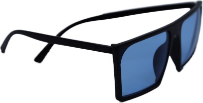 FIYALA Rectangular, Shield Sunglasses(For Men & Women, Blue)