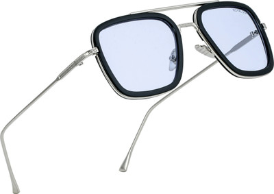 ROYAL SON Retro Square Sunglasses(For Men & Women, Blue)