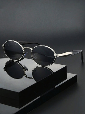 eyedens Oval Sunglasses(For Men & Women, Black)