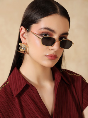 KAZO Rectangular Sunglasses(For Women, Black)