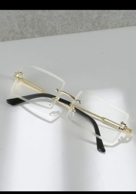 Zeemork Rectangular, Retro Square Sunglasses(For Men & Women, Clear)