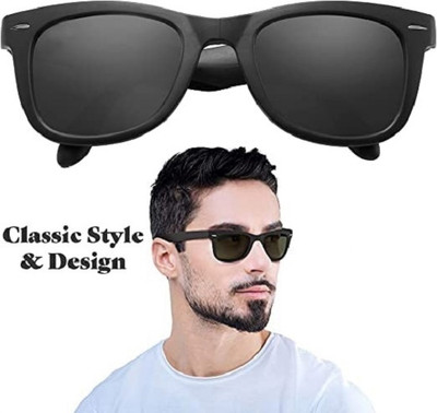 Netwiz Rectangular Sunglasses(For Men & Women, Black)