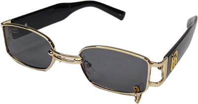 VELORA Rectangular Sunglasses(For Men & Women, Black)