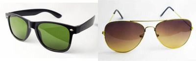 house of common Round Sunglasses(For Men & Women, Green, Brown)