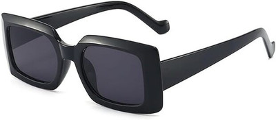 Augen Rectangular Sunglasses(For Men & Women, Black)