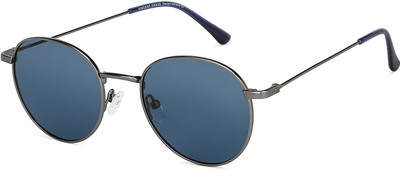 VINCENT CHASE by Lenskart Round Sunglasses(For Men & Women, Blue)