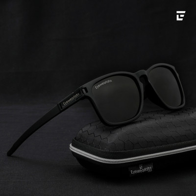Eyewearlabs Retro Square, Wayfarer Sunglasses(For Men & Women, Black)