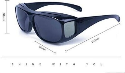 DN BROTHERS Over-sized Sunglasses(For Men, Black, Yellow)