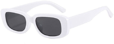 PuthaK Rectangular Sunglasses(For Men & Women, Black)