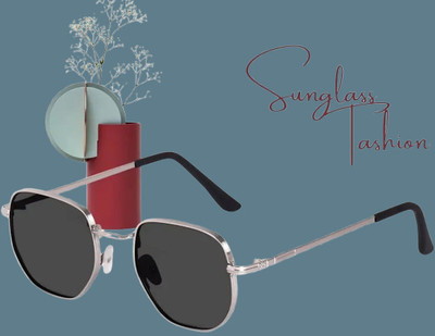 SpadeAces Round Sunglasses(For Men & Women, Black)