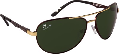 AISLIN Aviator, Wrap-around Sunglasses(For Men, Green)