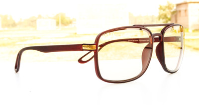 jiebo Rectangular Sunglasses(For Men & Women, Clear)