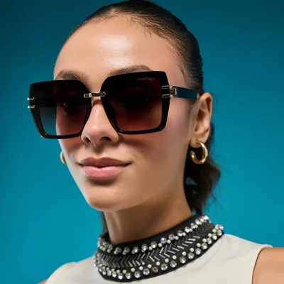 Hashtag eyewear Retro Square Sunglasses(For Women, Brown)
