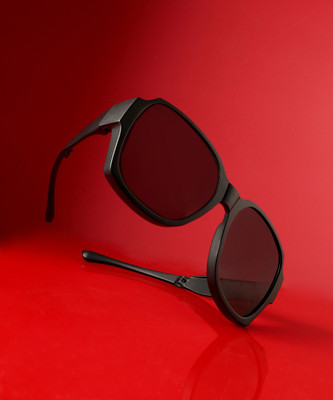 French Accent Over-sized Sunglasses(For Men, Black)