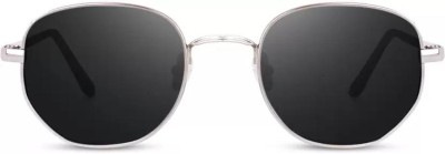 Sunglance Aviator, Clubmaster, Retro Square, Oval, Round Sunglasses(For Men & Women, Black)