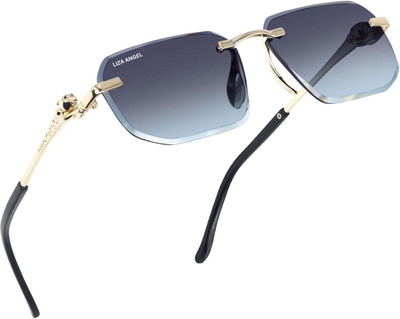 LIZA ANGEL Rectangular Sunglasses(For Men & Women, Blue)