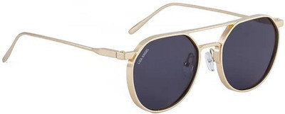 LIZA ANGEL Round Sunglasses(For Men & Women, Black)