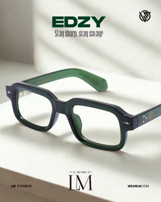 LM Eyewear Rectangular Sunglasses(For Men & Women, Green)
