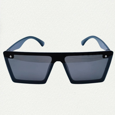 DRAYVUZE Rectangular, Over-sized Sunglasses(For Men & Women, Grey)