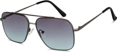 VINCENT CHASE by Lenskart Rectangular Sunglasses(For Men & Women, Grey)