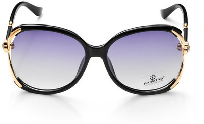Hashtag eyewear Oval Sunglasses(For Women, Blue)