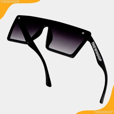 TheWhoop Retro Square, Wayfarer Sunglasses(For Men & Women, Black)