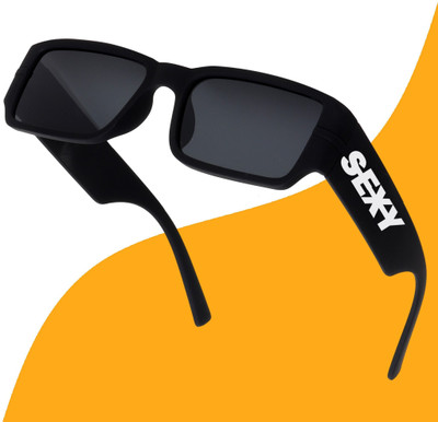 TheWhoop Rectangular, Retro Square, Wayfarer Sunglasses(For Men & Women, Black)