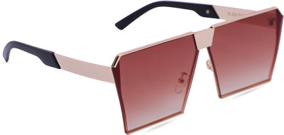 Overfly Retro Square Sunglasses(For Men, Brown)