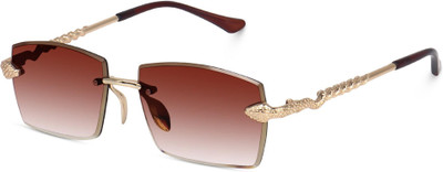 ARICKS Rectangular Sunglasses(For Men & Women, Brown)