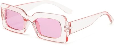 Augen Retro Square Sunglasses(For Men & Women, Pink)