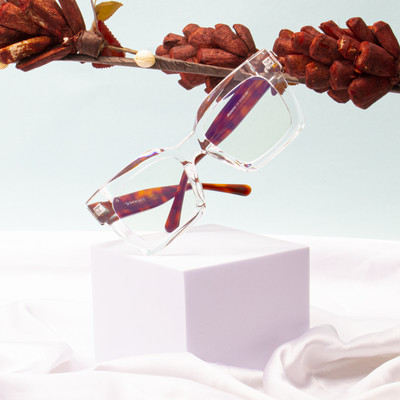 Ted Smith Retro Square Sunglasses(For Men & Women, Clear)