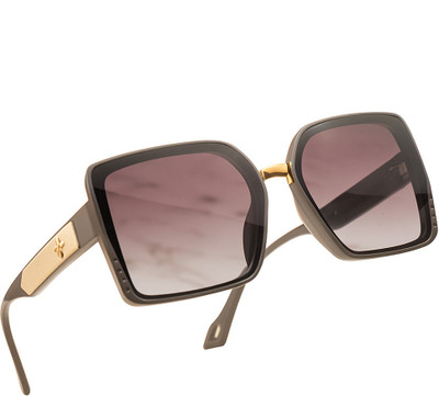 LeeMagni Retro Square, Rectangular, Over-sized Sunglasses(For Men & Women, Grey)