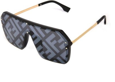 FIND STALK LOVE Over-sized Sunglasses(For Men & Women, Black)