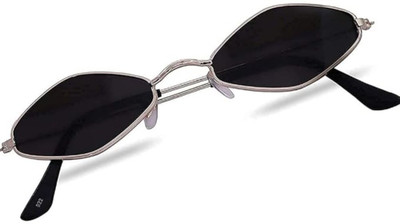 Shade House Oval, Rectangular Sunglasses(For Men, Black)