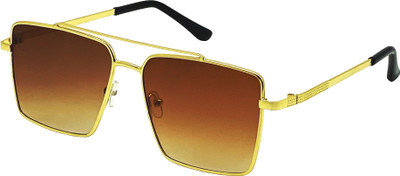 LOUIS KOUROS Retro Square Sunglasses(For Men & Women, Brown, Clear)